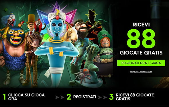 La homepage di 888casino, uno dei portali provvisto del maggior numero di prodotti a marchio Thunderkick.