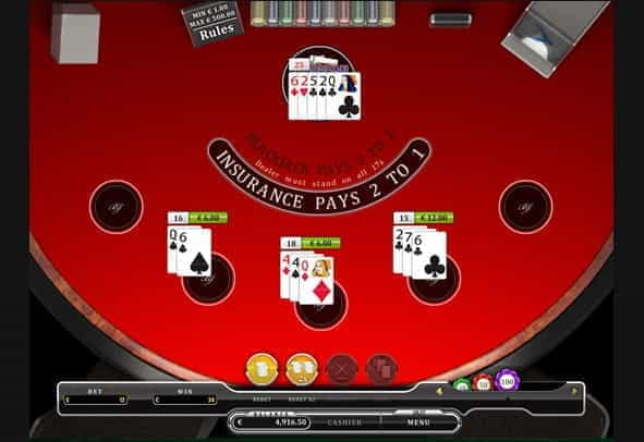 European Classic Multi-Hand Blackjack gameplay.