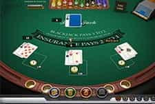 Blackjack cards on a table.