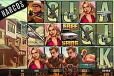 An in-progress online slot game Narcos at FansBet casino.