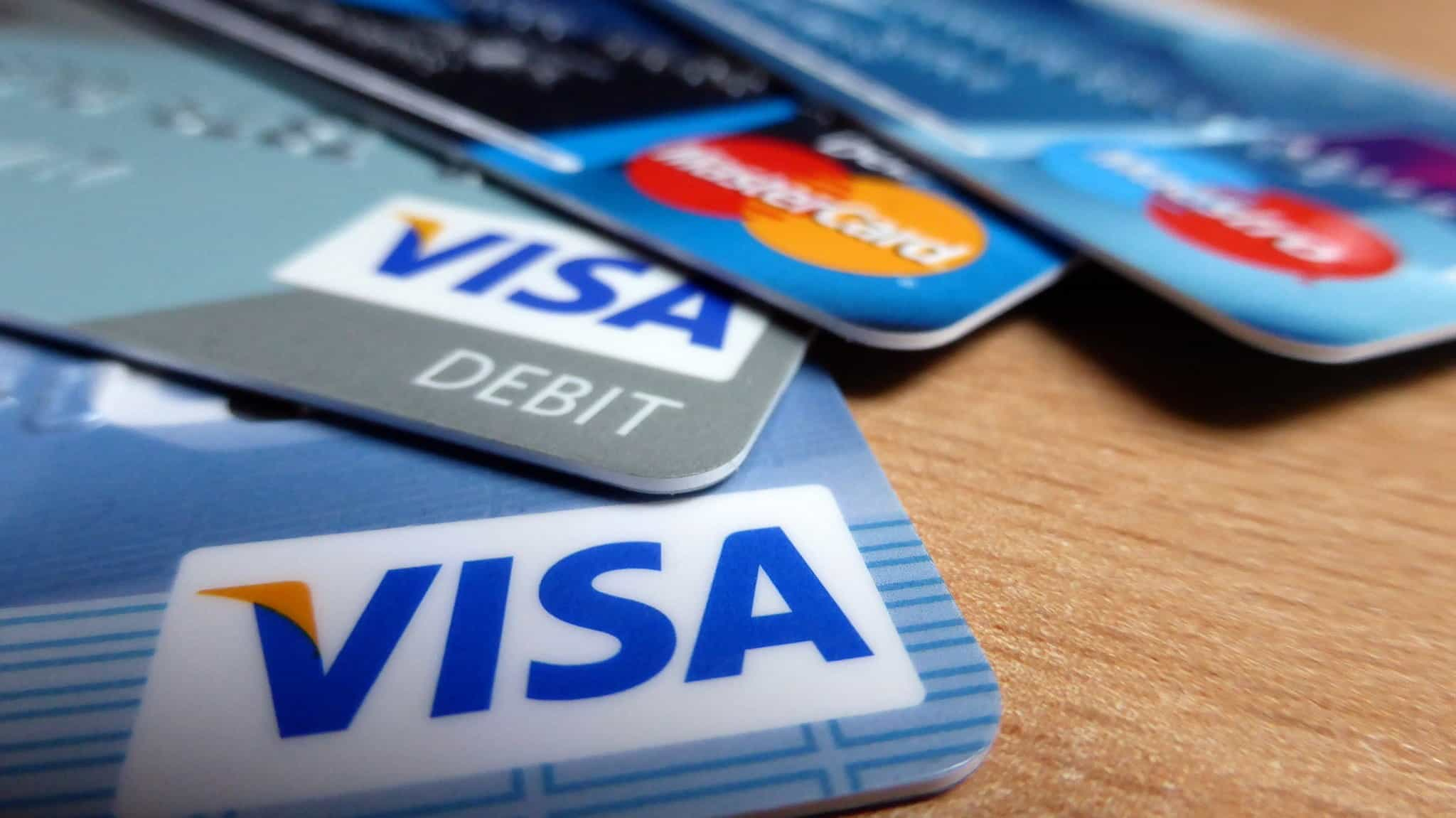 Credit and debit cards from Visa and Mastercard.