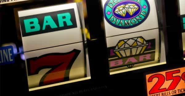 Close-up of a slot machine.