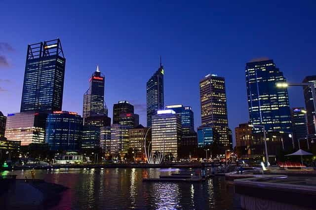 Perth skyline in the downtown district.