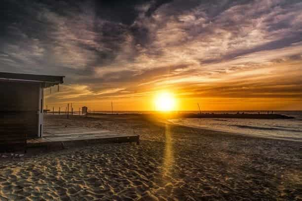 Sunrise on the beach in Argentina.