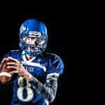 An American football player preparing to throw the ball.