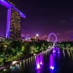 Marina Bay Sands nighttime on the water.