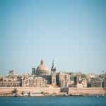 The coastline of Valetta, Malta.