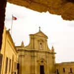 A Malta flag on a cathedral