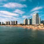 High rise buildings along the coast in Punta del Este, Uruguay.