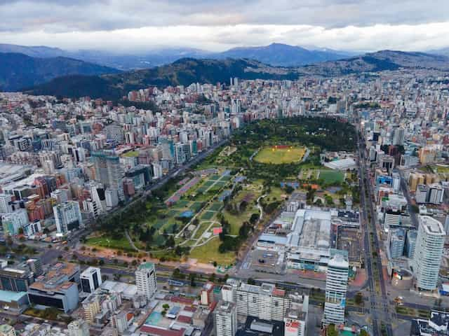 The city of Quito, Ecuador from above.