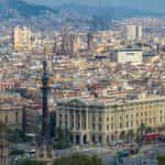 A high up shot of Barcelona, Spain.